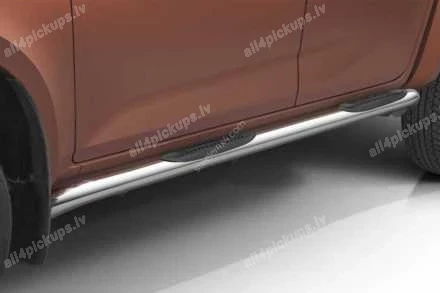 КРУГЛЫЕ БОКОВЫЕ ПОРОГИ С ПЛАСТИКОВЫМИ СТУПЕНЬКАМИ STEELER