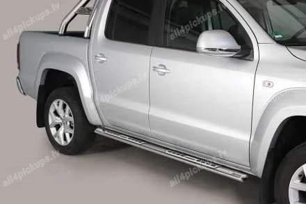 MISUTONIDA OVAL SIDE BARS WITH INTEGRATED PLASTIC FOOTSTEPS VOLKSWAGEN Amarok