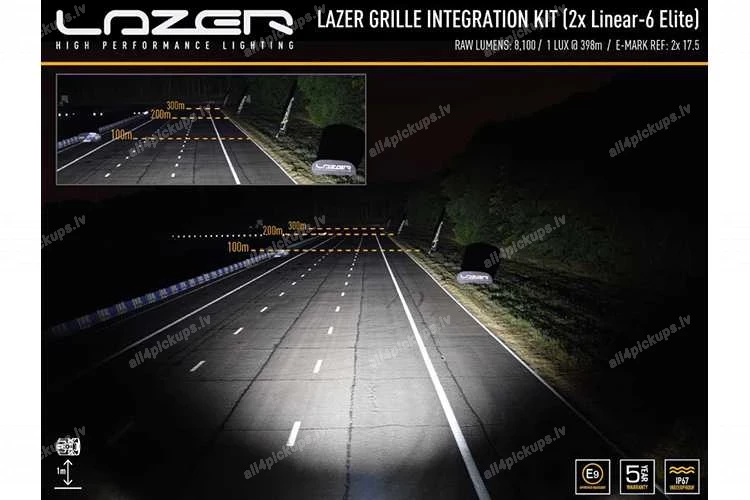 LAZER LED ADDITIONAL LIGHTS INTEGRATION KIT (LINEAR-6 ELITE) ISUZU D-Max