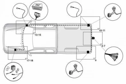 7 PIN TOW BAR WIRE HARNESS SET (HILUX 16-) 