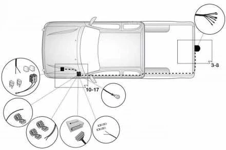 13 PIN TOW BAR WIRE HARNESS SET (MUSSO 18-) 