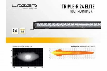 LAZER LED ADDITIONAL LIGHTS INTEGRATION KIT (TRIPLE-R 24 ELITE, W/O ROOF RILES) FORD Ranger, FORD Ranger Raptor